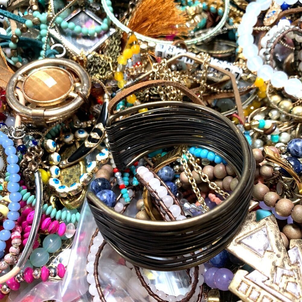 Boho Chic Jewelry Bulk Lot – 1 LB Bundle Of Wearable Jewelry Mixed Styles